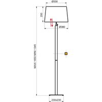 Aluminor Quatro Up golvlampa ebenholts/krom