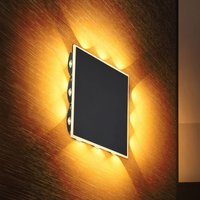 Globo Applique murale LED Saidy, largeur 22 cm, noir, métal