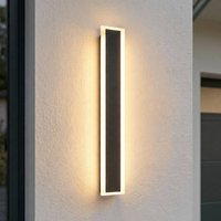Lucande Ilora LED outdoor wall lamp, black, 60 cm, CCT, IP65
