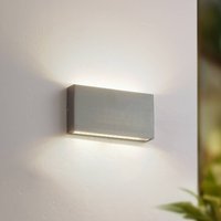 Lindby LED outdoor wall lamp Jarte, silver, metal, 17 cm, IP54