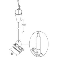 Ivela LKM Suspension à câble 200 cm, blanc, tendeur de câble