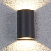 Lucande LED-utomhusvägglampa Jale, 16 cm, antracit, aluminium