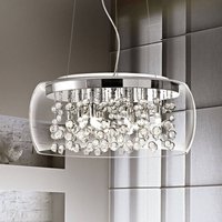 Ideallux Audi pendant light, transparent glass, Ø 50 cm
