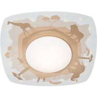 Elobra LED ceiling light Scandi Savanne, orange, 58 cm, wood