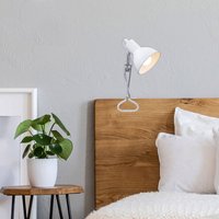 Briloner Fix klämlampa, metallskärm, vit