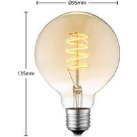 Lucande LED bulb E27 G95 4W 2,700 K dimmable amber
