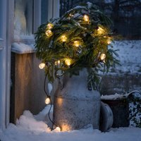 Konstsmide Christmas Ljusslinga för ölträdgård 20 droppar klar bärnsten