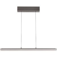 FISCHER & HONSEL LED-hänglampa Torvi, sandgrå/rökgrå, 88 cm metall/glas