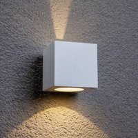 Lucande LED-utomhusvägglampa Jarno, vit, metall, 9cm