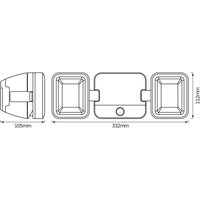 OSRAM LED-utomhusstrålare DOUBLE, svart 2 lampor, batteri