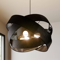 Lindby Simaria hanging light, black, textile, Ø 60 cm, E27