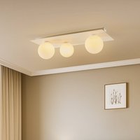 SIGMA Ceiling light Firn, angular, 3-bulb, white