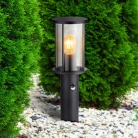 Globo Gracey pillar light, black, sensor, 45 cm, IP54, E27