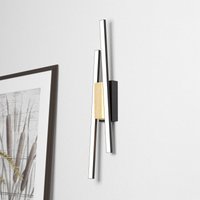 EGLO Panagria LED-vägglampa, svart med trädetaljer