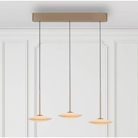 Suspension LED Elipsa de Paul Neuhaus, à 3 lampes, blanc/bronze