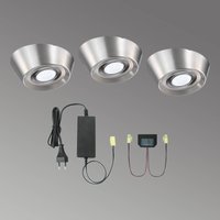 Evotec PAL CF set of 3 LED under-cabinet lights, 12 cm Ø