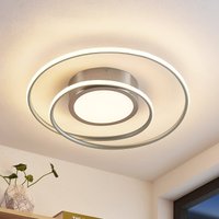 Lindby Bovia LED-taklampa, CCT, dimbar, nickel
