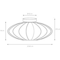 Lucide Plafonnier Corina, noir, Ø 40 cm, E27