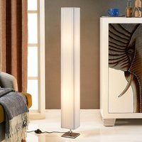 Lindby golvlampa Janno, vit, textil, metall, 120cm, E27