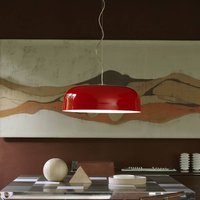 Oluce suspension LED Canopy, Ø 90 cm, rouge, aluminium