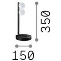 Ideallux Ideal Lux LED-bordslampa Ping Pong vit 2 lampor glas metall