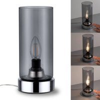Paulmann Pinja table lamp chrome/smoky grey