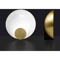 Oluce Siro LED table lamp dimmable Ø 34 cm gold