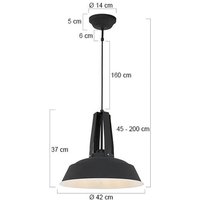 Steinhauer Hänglampa Eden, svart, metall, E27-uttag