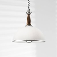 Lamkur Lighting Hänglampa Ilsa, vit/silver, Ø 30 cm, höjdjusterbar
