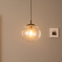 TK Lighting Suspension Vibe, verre clair, Ø 30 cm
