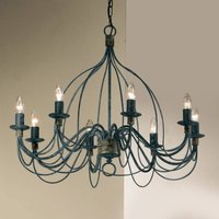 Kögl Filo chandelier, 8-bulb, blue-black, metal, Ø 78 cm