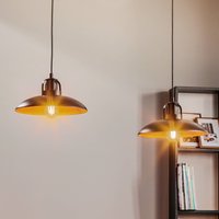 Eko-Light Felix pendant light, black/antique gold, 2-bulb