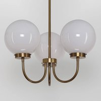Berliner Messinglampen D119 three-bulb brass chandelier
