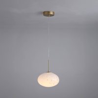 Searchlight LED-hänglampa Confetti, Ø 25 cm, guldfärgad/vit, glas