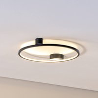 Milagro Lighting Plafonnier LED Saturno, noir, Ø 50 cm, métal, 4 000 K