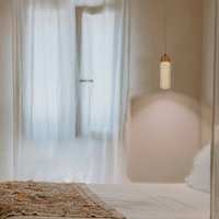 Zambelis Pendant light 25417, beige, Ø 7 cm, stone/wood, GU10