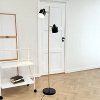Dyberg Larsen Ocean floor lamp, black/brass, 2-bulb.