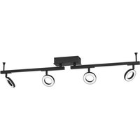 LED-Deckenspot Cardillio 2 schwarz mit vier Ringen
