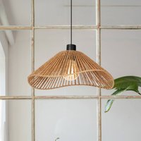 EGLO Lavister pendant light, black/natural, paper