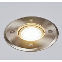 Lindby Insa recessed floor light, Ø11cm, stainless steel, GU10, IP67