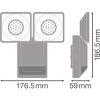 OSRAM LED sensor outdoor wall spotlight ENDURA PRO, grey, IP55