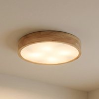 Lindby plafonnier Tanju, Ø 60 cm, 5 lampes, bois de chêne, E27