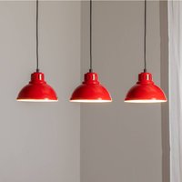 Luminex Sven pendant light, 3-bulb, red, steel, E27