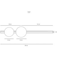 ALDEX Vägglampa Garda 2, svart, metall, glas, 2 lampor