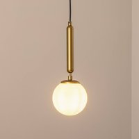 Opviq King pendant light, gold/opal, glass, Ø 15 cm, E14
