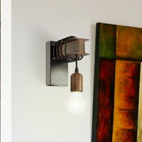 EGLO Vägglampa Townshend av stål, brun