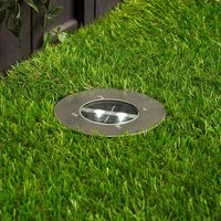 Smartwares Solar-LED-golvinbyggnadsspot Lugo, IP44, stål, glas