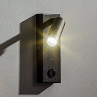TK Lighting LED-vägglampa Enzo kantig med strömbrytare, svart