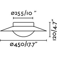 FARO BARCELONA LED-vägglampa Side 450, svart/guld, stål/glas, Ø 45 cm