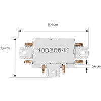 Lindby T-connector Lumaro, white, 5.4 cm, plastic